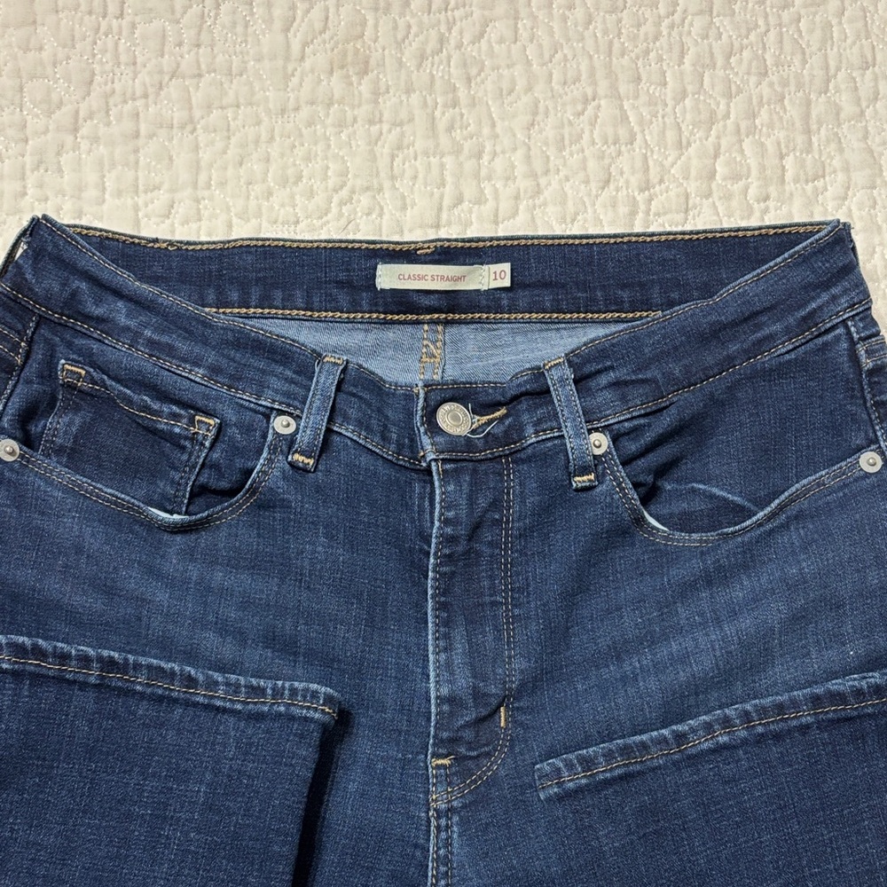 Levi's Women's Dark Blue Straight Jeans - Picture 3 of 9